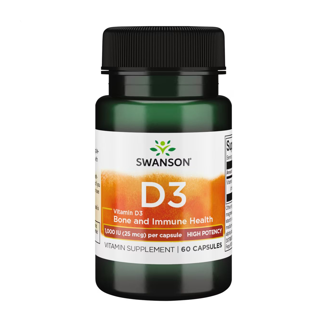 Вітамін Д3 Swanson Vitamin D3, 1000 МО, 25 мкг, 60 капсул